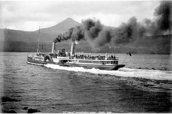 PS IVANHOE leaving Brodick, Arran - Photographed by George Washington Wilson (1823-1893) - Bromide print on paper - P1100  © McLean Museum and Art Gallery, Greenock