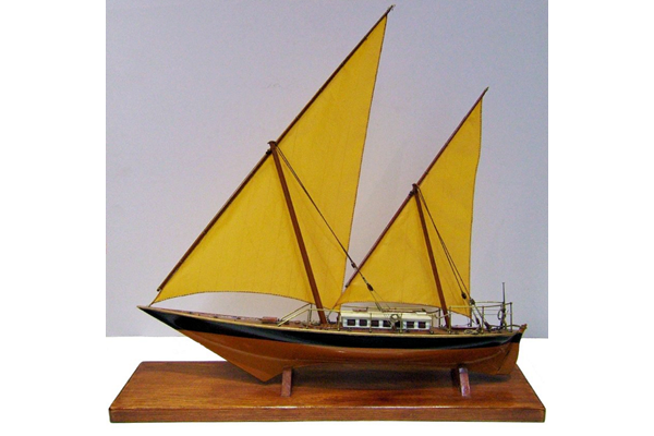 Dhow rigged Bombay yacht. This model was made around 1883, probably at Mumbai, India - 1987.199 -
 ©McLean Museum and Art Gallery, Greenock.