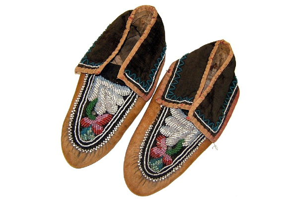 First Nations caribou hide moccasins from Canada - circa 1878 - 1981.842 ©McLean Museum and Art Gallery, Greenock.