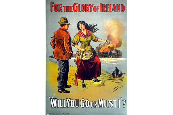 First World War propaganda poster 'For the Glory of Ireland', printed for use in Ireland in 1915.- 1996.100.166 © McLean Museum and Art Gallery, Greenock