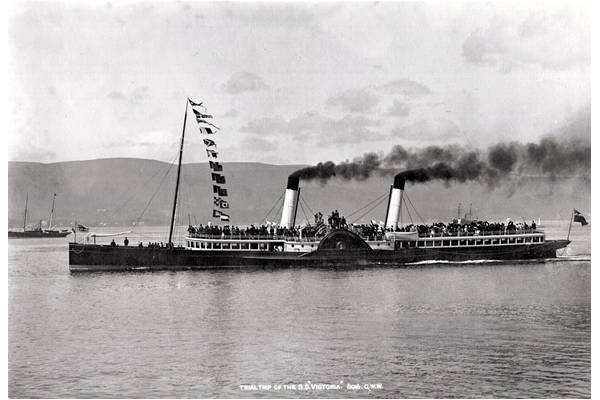 Trial Trip of ps Victoria by George Washington Wilson (1823-1893) - PS Victoria was built by Blackwood & Gordon of Port Glasgow in 1886 - Bromide print on paper - P1814 - © McLean Museum and Art Gallery, Greenock