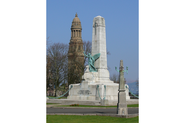 This war memorial is located at the Wellpark, Regent Street, Greenock