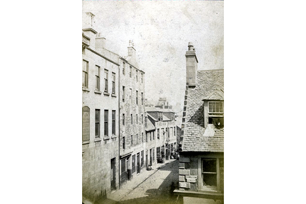 This view shows Taylor's Close leading down from Hamilton Street, Greenock, showing the Phoenix Works. - Bromide print on paper - P4204 - © McLean Museum and Art Gallery, Greenock