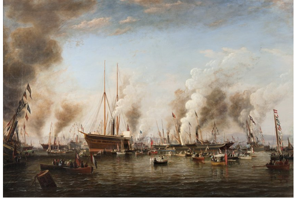 The Queen's Visit to the Clyde, 17 August 1847 by William Clark (1803-1883) - Oil on canvas - 77 x 112.5 cm - 1847 - 1977.713 ©McLean Museum and Art Gallery, Greenock.