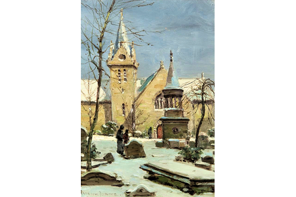 The Old West Kirk, Greenock - Oil on board - 35.3 x 25.2 cm - 1977.763 ©McLean Museum and Art Gallery, Greenock