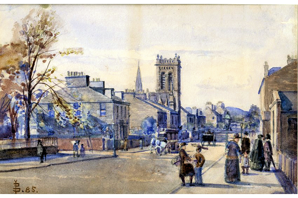 Trinity Church, Union Street, Greenock - Watercolour on paper - 17.5 x 26.5 cm - 1885 - 1977.753 ©McLean Museum and Art Gallery, Greenock. This work was conserved with the generous assistance of the Scottish Museums Council.