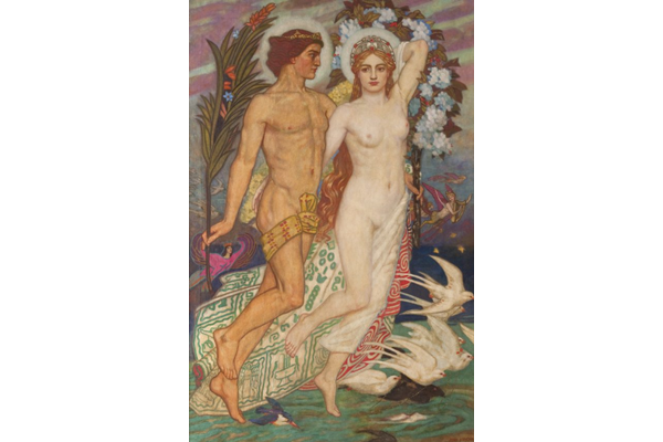 Fand and Manannan by John Duncan (1865-1945) - Oil on canvas - 152.7 x 101.8 cm - 1977.784 ©McLean Museum and Art Gallery, Greenock.