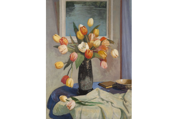 Tulips by George Telfer Bear (1874-1973) - Oil on canvas - 101.5 x 76.2 cm - 1977.618 ©McLean Museum and Art Gallery, Greenock.