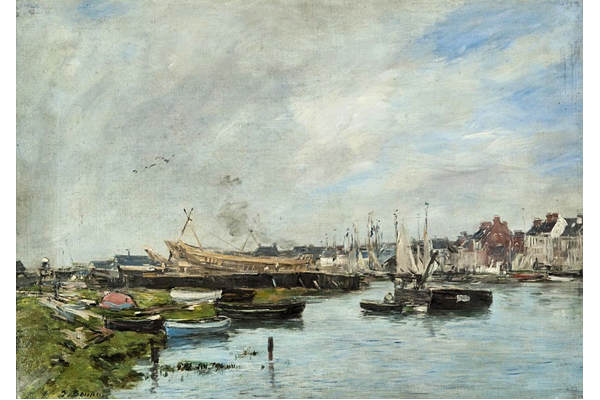 The Port of Trouville, Boatyard by Eugène Louis Boudin (1824-1898) - Oil on canvas - 40.5 x 55.5 cm - 1977.654 ©McLean Museum and Art Gallery, Greenock.