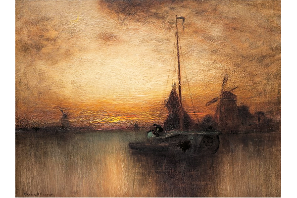 A Dutch Sunset by George Hirst Bogert (1864-1944) - Oil on canvas - 88 x 69.8 cm - 1977.627 ©McLean Museum and Art Gallery, Greenock.