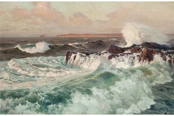 Seascape by Frederick Judd Waugh (1861-1940) - Oil on canvas - 51.2 x 76.8 cm - 1977.1189 ©McLean Museum and Art Gallery, Greenock.