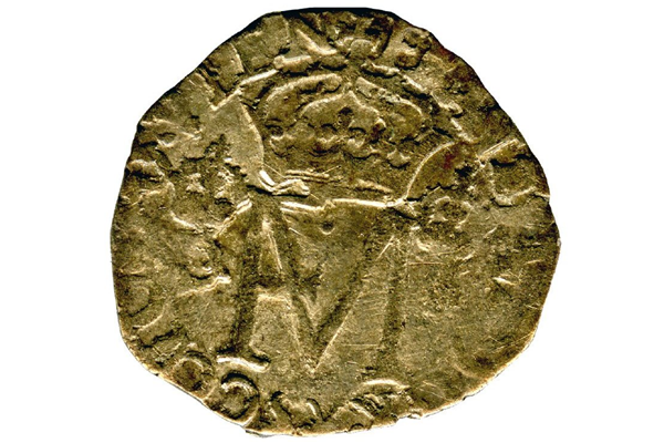 A Queen Mary & Francis Groat or Nonsunt coin dated 1559, part of the Greenock Coin Hoard. The Groat or Nonsunt was valued at twelve pence. It was made of billon with a silver content of 50%. - 1978.425 © McLean Museum and Art Gallery, Greenock.