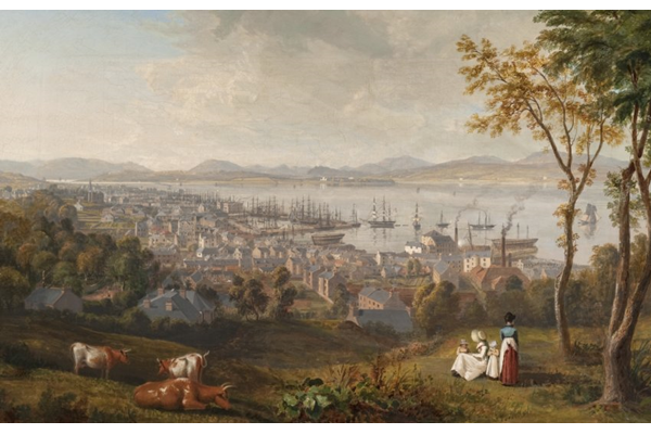 Greenock from the East by John Fleming (1792-1845) - Oil on canvas - 63.7 x 89.3 cm  - 1827 - 1977.818 - © McLean Museum and Art Gallery, Greenock.