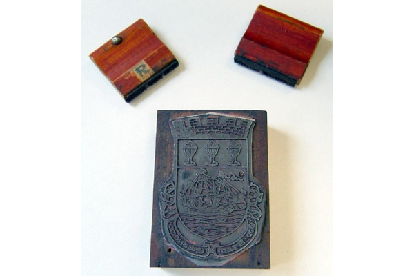 Three rubber stamps used by the Burgh of Greenock (1635-1975), one bearing the of Greenock Coat of Arms and the other two used in balloting procedures. - 1990.87.1-.3 - © McLean Museum and Art Gallery, Greenock.