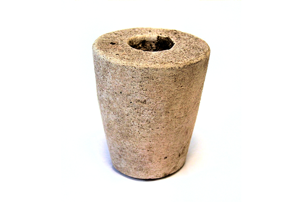 Miniature stone vase inscribed with old dig number AA on base. Dating from the New Kingdom Period 1550 BC - 1070 BC. Excavated from a foundation deposit at the terrace temple of Ahmose I between 1899 and 1903 by Sir William Matthew Flinders Petrie (1853-1942). - 1981.947 © McLean Museum and Art Gallery, Greenock.