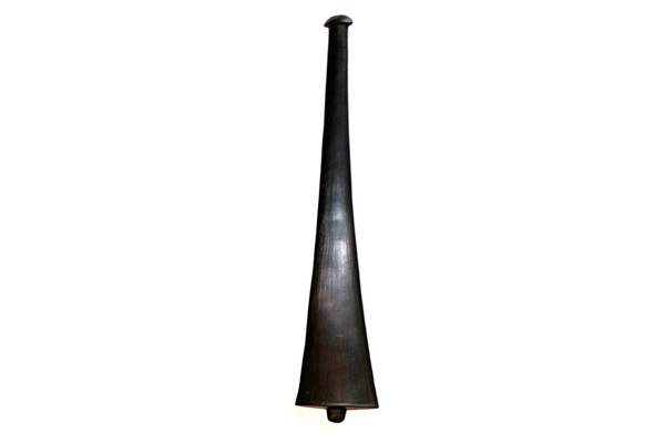 A 19th century war club from the Solomon Islands, probably Malaita Island. The club is made from dark wood with a fine surface and patina. - 1981.605 © McLean Museum and Art Gallery, Greenock.