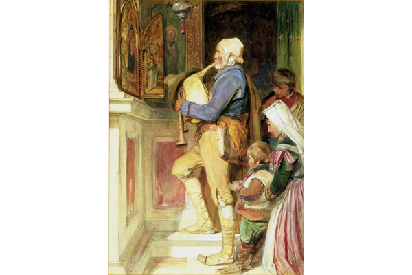 Contadini at the Shrine by John Frederick Lewis (1804-1876) - Watercolour on paper - 1839 - 35.2 x 25.2 cm  - 1977.941 - © McLean Museum and Art Gallery, Greenock