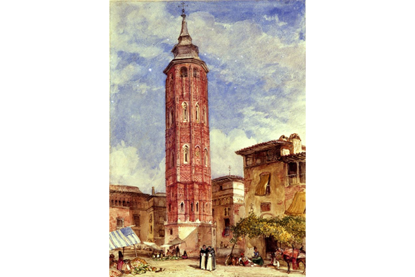 The Leaning Tower of Zaragoza by John Frederick Lewis (1804-1806) - Watercolour on paper - 1832 - 35.9 x 25.9 cm  - 1977.940 - © McLean Museum and Art Gallery, Greenock