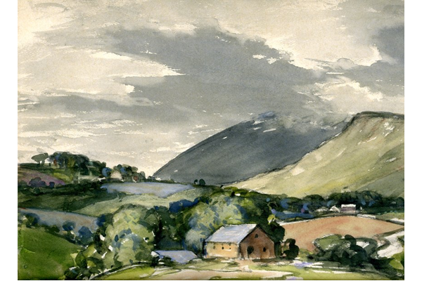 Murton Pike from Brough by Charles John Holmes (1868-1936) - Watercolour on paper - 1932 - 25 x 34.4 cm - 1977.889 - © McLean Museum and Art Gallery, Greenock