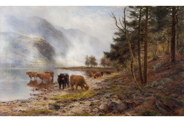 Rising Mists, Loch Eck by Louis Bosworth Hurt (1856-1929) - Oil on canvas - 76.8 x 127.8 cm  - 1977.903 - © McLean Museum and Art Gallery, Greenock