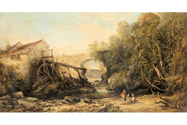 The Old Mill by Edmund Gustavus Müller (1816 - c 1876)   - Oil on canvas - 85.7 x 153 cm - Dated 1854 - 1977.1023  - © McLean Museum and Art Gallery, Greenock 