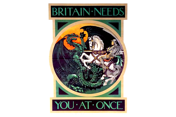 First World recruitment poster 'Britain Needs You at Once', published by the Parliamentary Recruiting Committee in 1915 - 1996.100.15