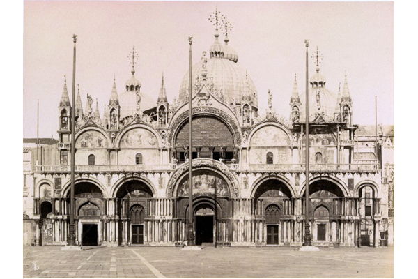 St Mark's Cathedral in St Mark's Square, Venice by Carlo Naya (1816-1882) - Albumen print on paper - 13 x 17 cm - 2017.134.2 - © McLean Museum and Art Gallery, Greenock