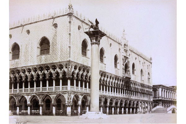 Doge's Palace and Column, Venice by Carlo Naya (1816-1882) - Albumen print on paper - 13.5 x 17.7 cm - 2017.134.5 - © McLean Museum and Art Gallery, Greenock