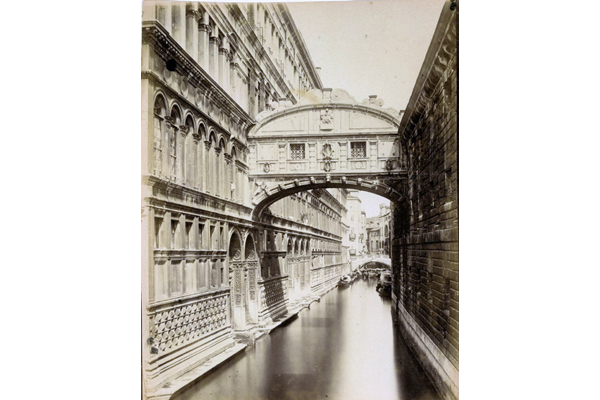 The Bridge of Sighs from the Ponte della Paglia, Venice by Carlo Naya (1816-1882) - Albumen print on paper - 18.3 x 14 cm - 2017.134.8 - © McLean Museum and Art Gallery, Greenock