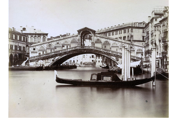 The Rialto Bridge and Grand Canal, Venice by Carlo Naya (1816-1882) - Albumen print on paper - 13.3 x 17.3 cm - 2017.134.28 - © McLean Museum and Art Gallery, Greenock