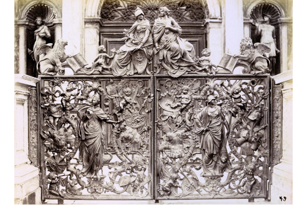 Bronze Gates at the Loggetta del Sansovino, St. Mark's, Venice by Carlo Naya (1816-1882) - Albumen print on paper - 13.3 x 17.3 cm - 2017.134.27 - © McLean Museum and Art Gallery, Greenock