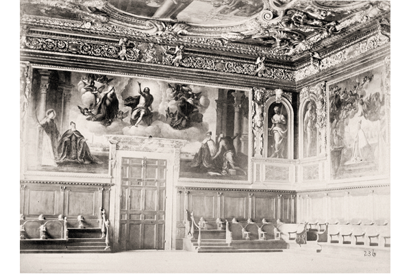 Hall of the Senate in the Doge's Palace, Venice by Carlo Naya (1816-1882) - Albumen print on paper - 13.5 x 17.3 cm  - 2017.134.9 - © McLean Museum and Art Gallery, Greenock