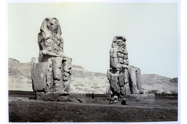 The Statues of Memnon, Thebes by Francis Frith (1822-1898) - Albumen print on paper - 15.9 x 22.8 cm  - 2017.140.15 - © McLean Museum and Art Gallery, Greenock