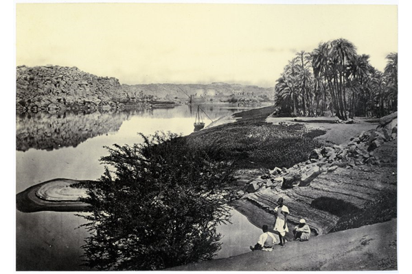 Philae from the South by Francis Frith (1822-1898) - Albumen print on paper - 16.2 x 23.2 cm - 1857 - 2017.140.3  - © McLean Museum and Art Gallery, Greenock