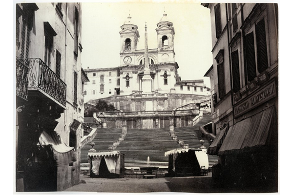 Stairs of the Place di Spagna, Rome by Francis Frith (1822-1898) - Albumen print on paper - 17.2 x 23.7 cm - c. 1860 - 2017.138.9 - © McLean Museum and Art Gallery, Greenock