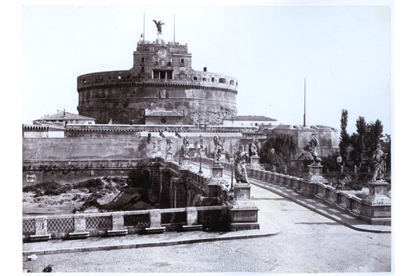 Bridge and Castle of St. Angelo, Rome by Francis Frith (1822-1898) - Albumen print on paper - 17.2 x 23.7 cm  - c. 1860 - 2017.138.7 - © McLean Museum and Art Gallery, Greenock