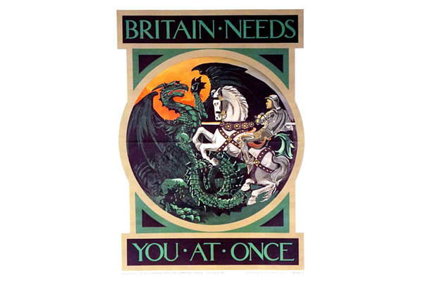 Britain Needs You At Once - Lithograph poster published by the Parliamentary Recruiting Committee in 1915 - 1996.100.15 - Copyright McLean Museum and Art Gallery, Greenock.