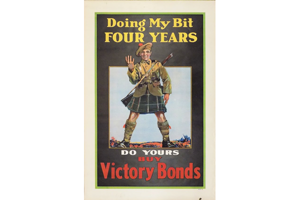 'Doing My Bit - Four Years' - Victory Bond poster issued in Canada in 1917/1918 - 1996.100.681 -  © McLean Museum and Art Gallery, Greenock