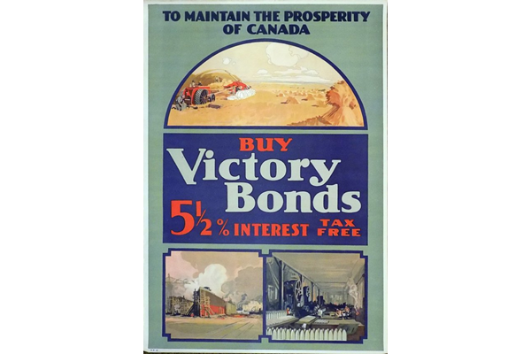 'To Maintain the Prosperity of Canada - Buy Victory Bonds - 5 1/2 % Tax Free' - poster issued in 1917/1918 - 1996.100.678 - © McLean Museum and Art Gallery, Greenock