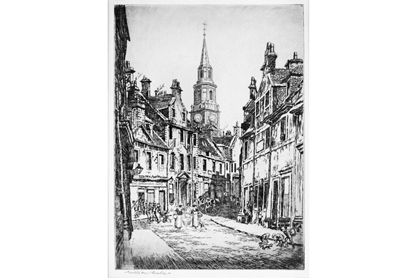 Market Street, Greenock by William Niven (1890-1947) -
 Etching on paper - 26 x 19.3 cm - 1977.1059 - © McLean Museum and Art Gallery, Greenock