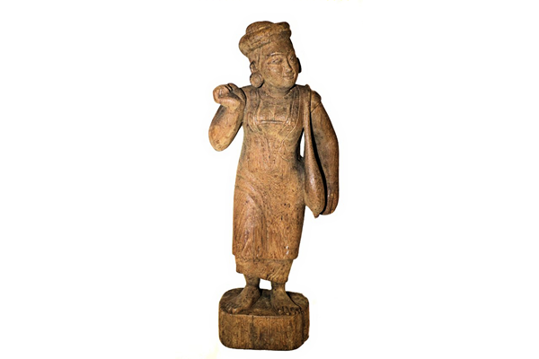 19th century carved wooden female figure from Myanmar (Burma). - 1981.393 - © McLean Museum and Art Gallery, Greenock