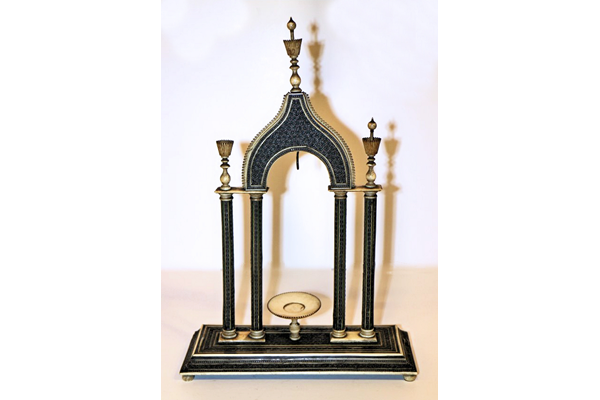 Watch stand in the form of an Indian archway made from wood and ivory. Late 19th or early 20th century. - 1981.407 - © McLean Museum and Art Gallery, Greenock