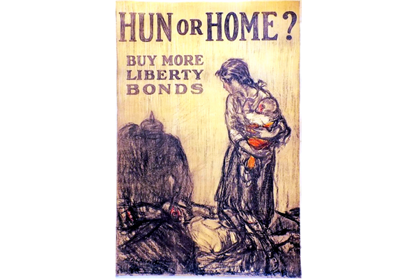 'Hun or Home?' - Lithograph by Henry Raleigh (1880-1945) - Liberty Bonds - 1996.100.587 - © McLean Museum and Art Gallery, Greenock