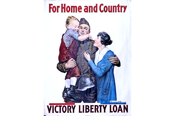 'For Home and Country' - Lithograph by Alfred Everitt Orr (1886-1927) - Victory Liberty Loan - 1996.100.620 - © McLean Museum and Art Gallery, Greenock