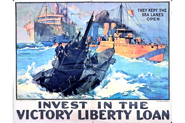 'They Kept The Sea Lanes Open' - Lithograph by Leon Alaric Shafer (1866-1940) - Victory Liberty Loan - 1996.100.625 - © McLean Museum and Art Gallery, Greenock