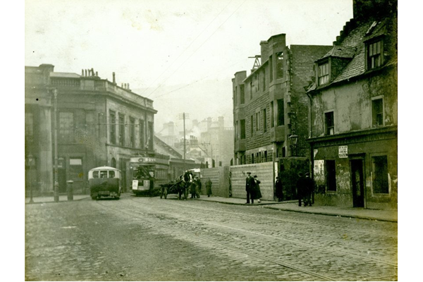 Fore Street, Port Glasgow looking East showing the Town Buildings and new tenements. - 2009.98.19 - © McLean Museum and Art Gallery, Greenock