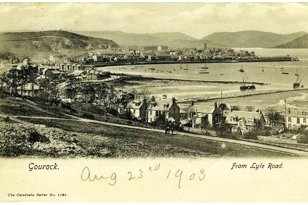 Gourock from Lyle Road, Cardwell Bay - Postcard posted on 29 August 1903 - WL1564 - © McLean Museum and Art Gallery, Greenock