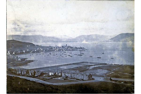 Cardwell Bay, Gourock circa 1880. This view shows the old timber ponds before the arrival of the railway. - P4101 - © McLean Museum and Art Gallery, Greenock