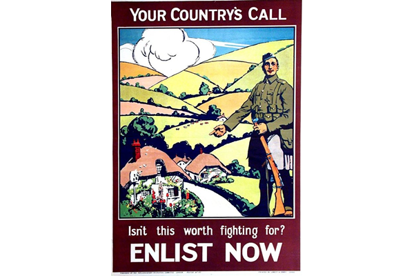 First World War recruitment poster 'Your Country's Call', published by the Parliamentary Recruiting Committee in 1915. - 1996.100.172 - ©McLean Museum and Art Gallery, Greenock.