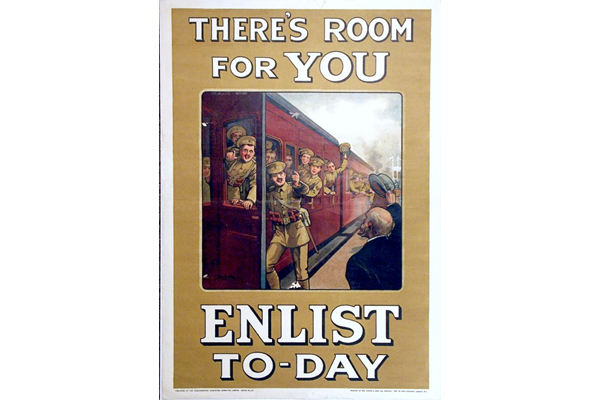 First World War recruitment poster 'There’s Room for You', published by the Parliamentary Recruiting Committee in 1915. - 1996.100.175 ©McLean Museum and Art Gallery, Greenock.